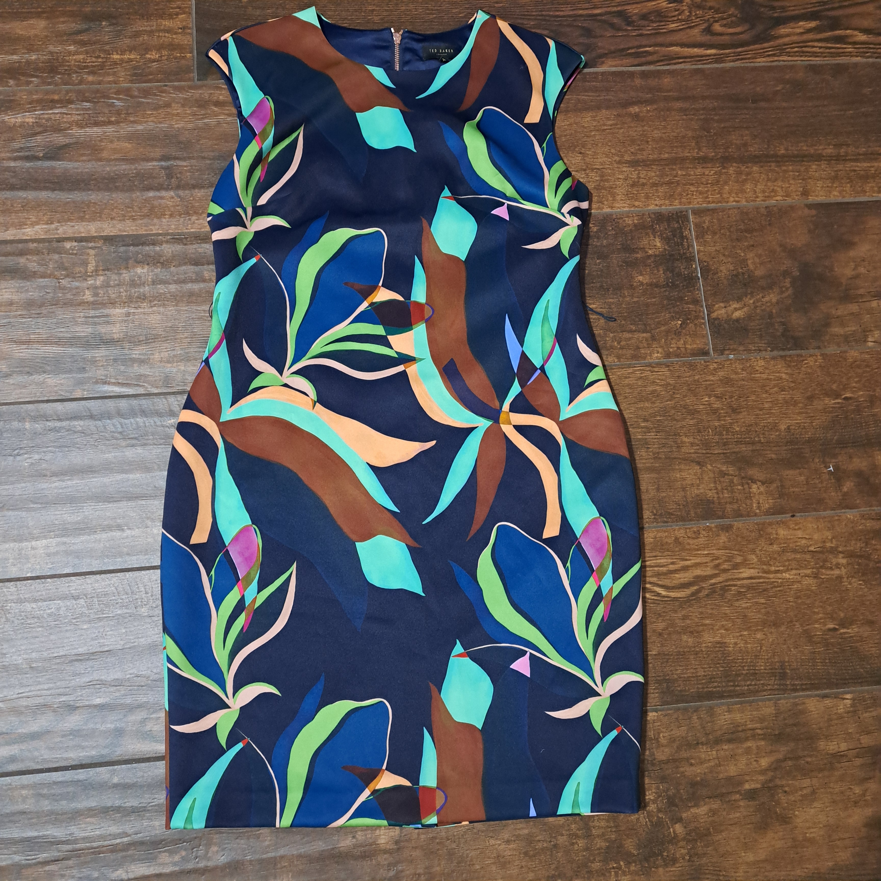 Ted Baker London Vibrant Leaf Print Midi Dress